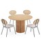 Manhattan Comfort Round Dining Set of 5, 47.24 in L, American Solid Ash Wood, Nature 4-DT03DCCA06-OM - alternate 3